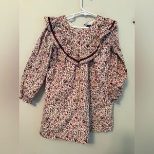 Maisonette Floral Kids Dress with Ruffle Detail